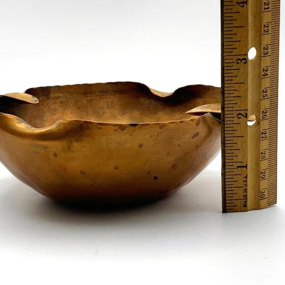 Vintage Hammered Copper Ashtray Bowl Marked Golden State 017 - Picture 8 of 10